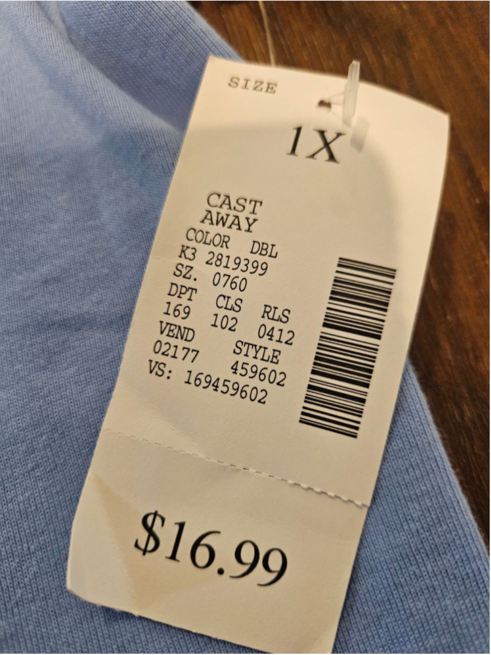 Women's Fashion Bug NWT Vintage V-Neck Short Sleeve Tee, Blue, Size 1X - Picture 3 of 11